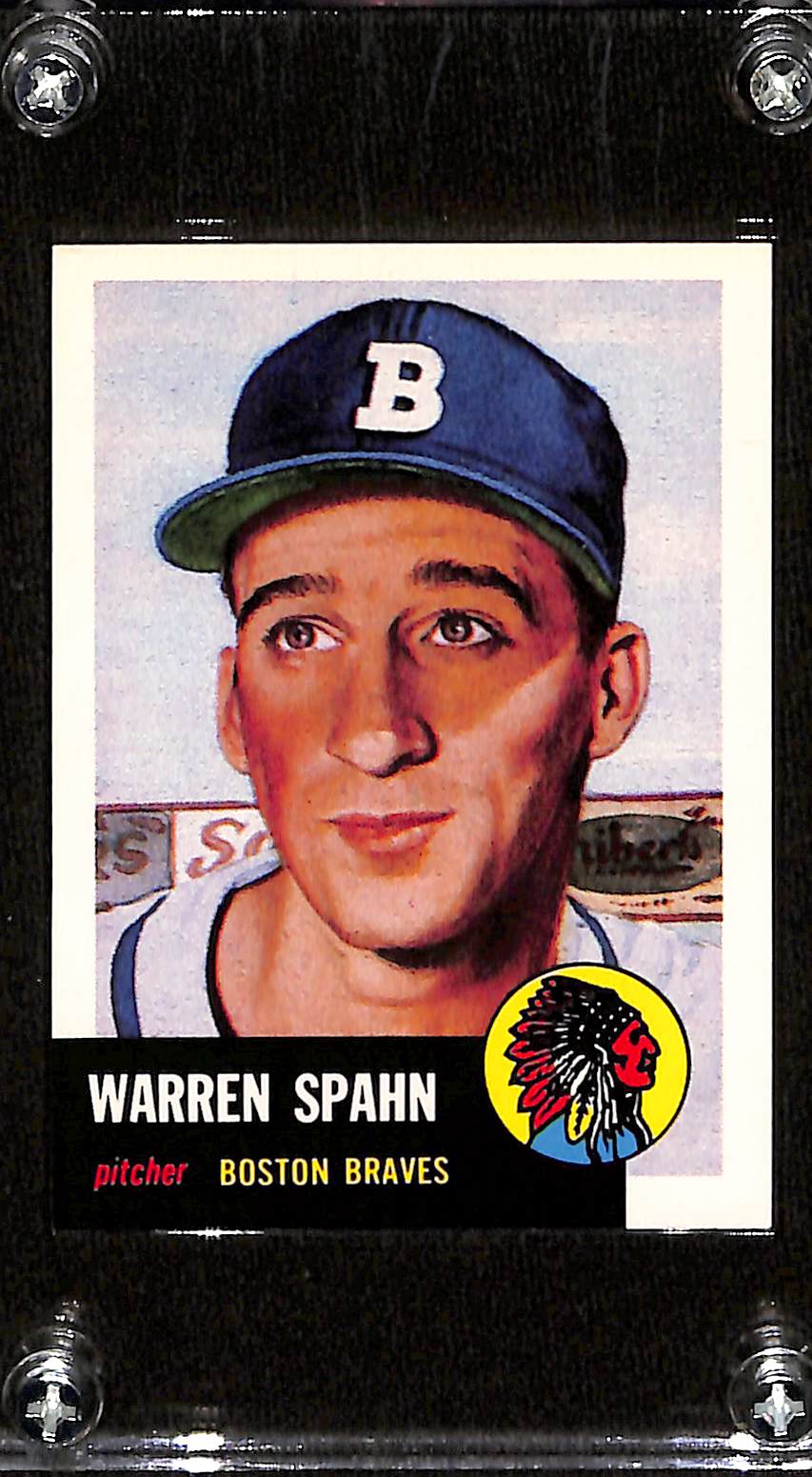 FIINR Baseball Card 1953 Topps Warren Spahn Baseball Card #147 Boston Braves Hof Hall Of Fame - Prestine - Mint Condition
