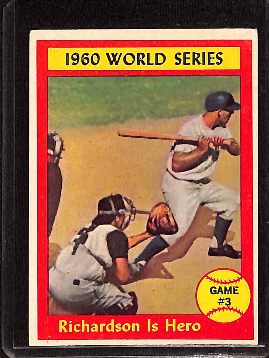 FIINR Baseball Card 1960 Topps World Series Game 3 Vintage Baseball Card Between The Pittsburgh Pirates and NY Yankees #308 - Mint Condition