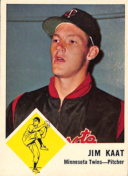 FIINR Baseball Card 1963 Fleer Jim Kaat Vintage Baseball Card #22 - Mint Condition