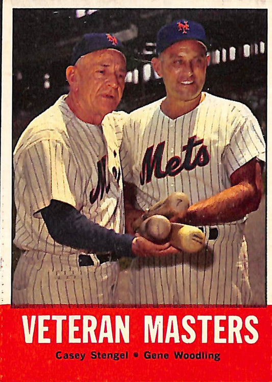 FIINR Baseball Card 1963 Topps Veteran Masters Casey Stengel - Gene Woodling Vintage Baseball Card #43- Mint Condition