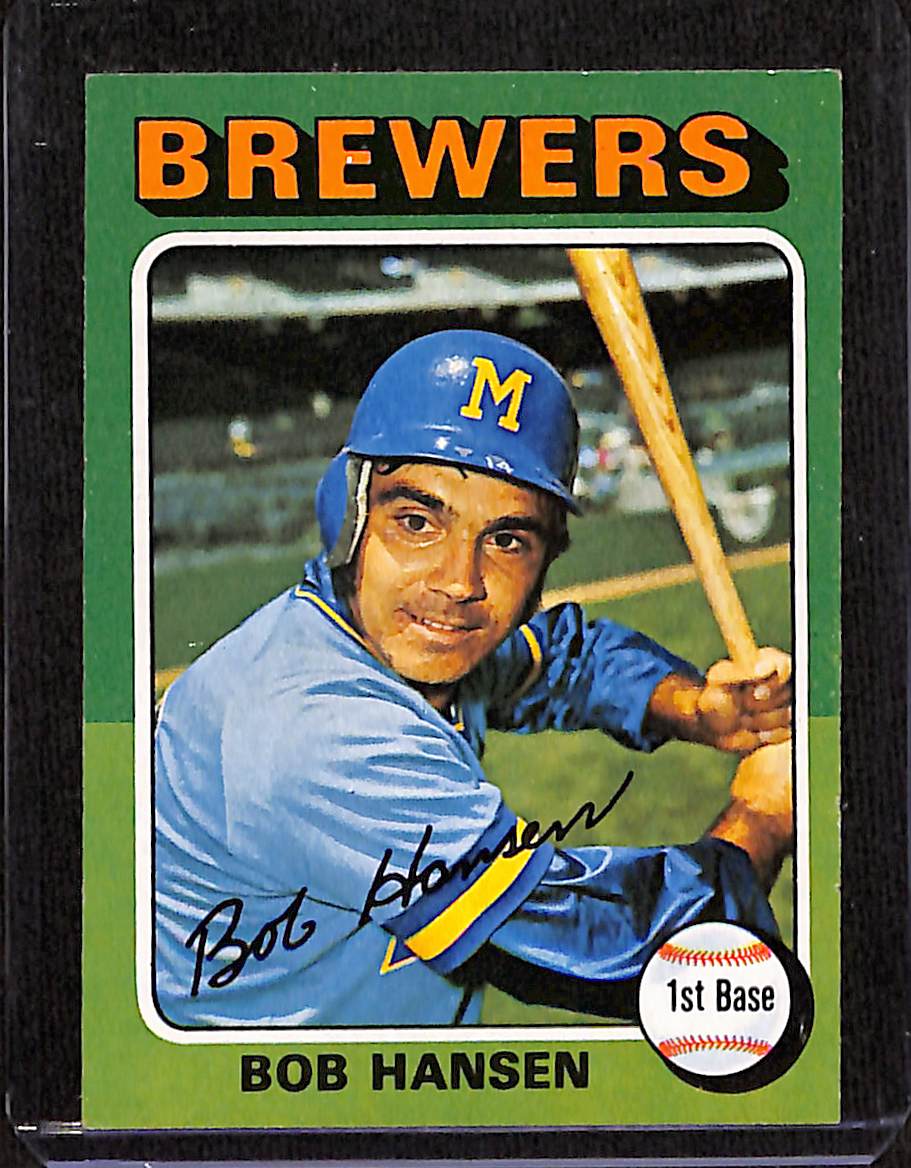 FIINR Baseball Card 1975 Topps Bob Hansen Vintage Baseball Card #508 - Pristine - Mint Condition
