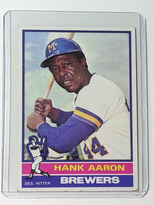 FIINR Baseball Card 1976 Topps Hank Aaron Baseball Card #550 - Mint Condition