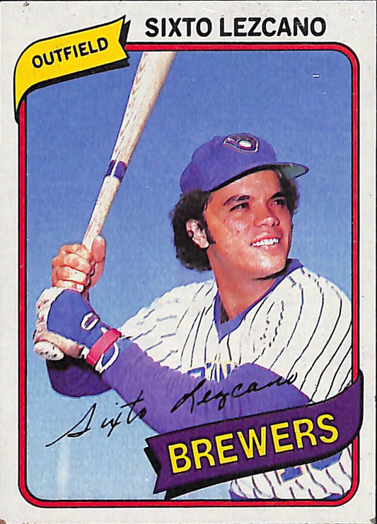 FIINR Baseball Card 1980 Topps Sixto Lezcano Vintage Baseball Card #215 - Great Condition