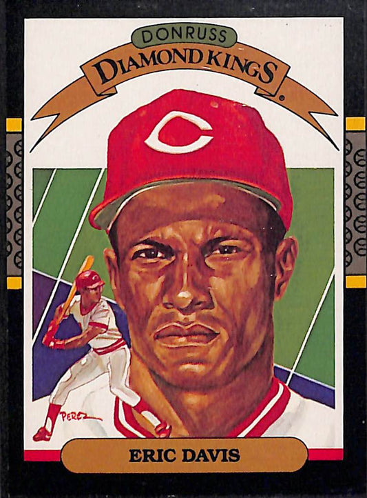 FIINR Baseball Card 1986 Donruss Diamond Kings Eric Davis Vintage MLB Baseball Card #22 - Mint Condition