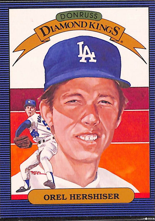 FIINR Baseball Card 1986 Donruss Diamond Kings Orel Hershiser Vintage Baseball Card #18 - Mint Condition