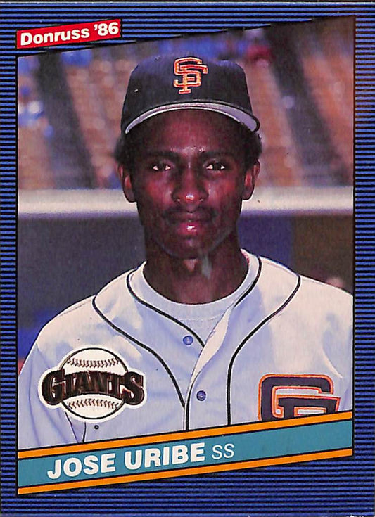 FIINR Baseball Card 1986 Donruss Jose Uribe Error Baseball Card #236 - Error Card - Mint Condition