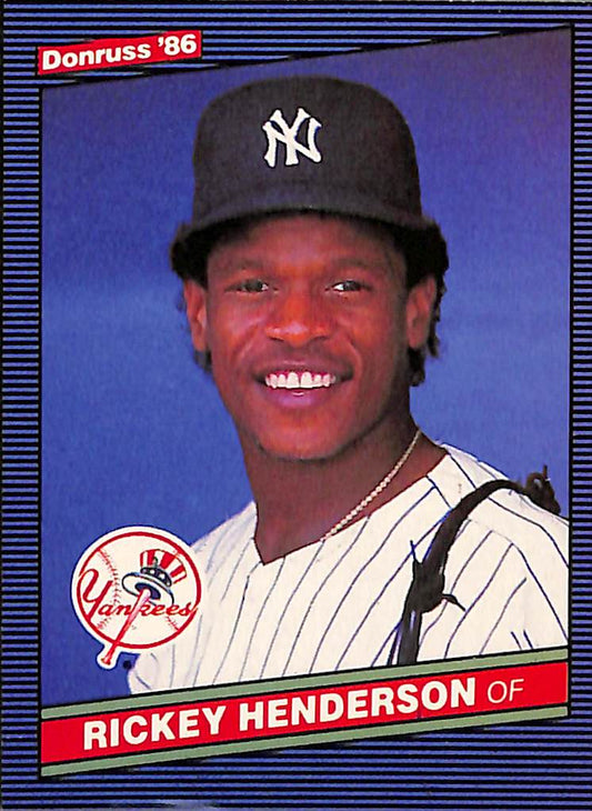 FIINR Baseball Card 1986 Donruss Rickey Henderson Vintage Baseball Card #51 - Mint Condition