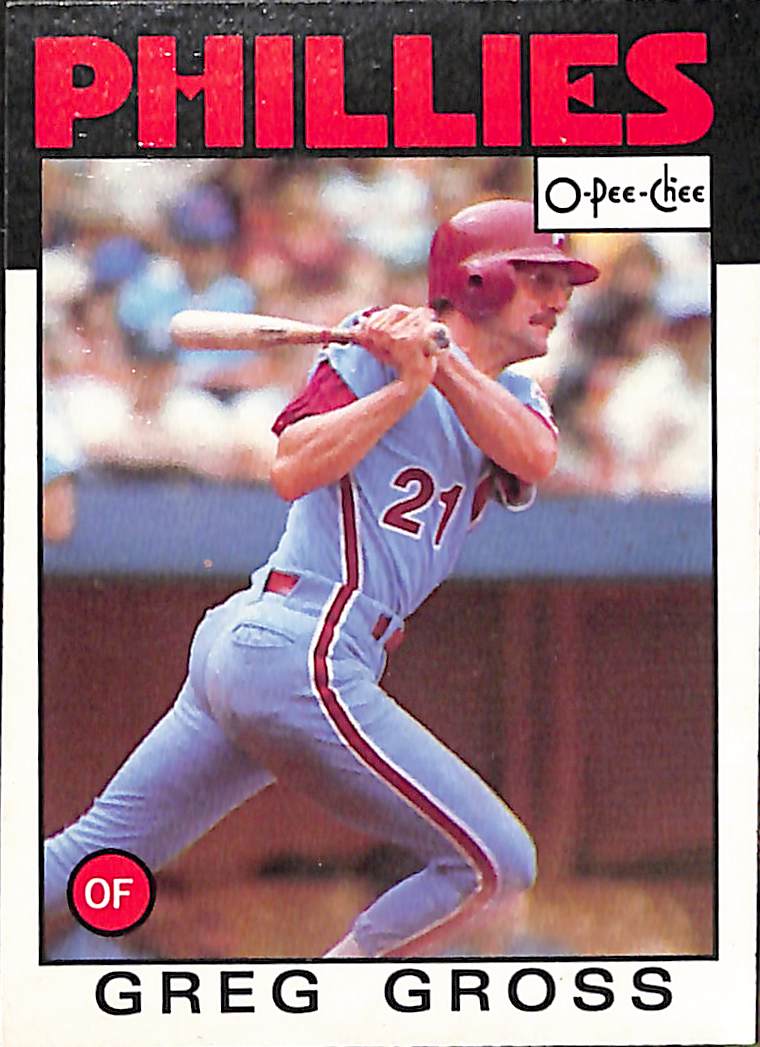 FIINR Baseball Card 1986 O-Pee-Chee Greg Gross Vintage MLB Baseball Card #302 - Mint Condition
