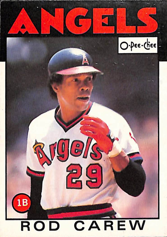 FIINR Baseball Card 1986 O-Pee-Chee Rod Carew Vintage MLB Baseball Card #371 - Mint Condition