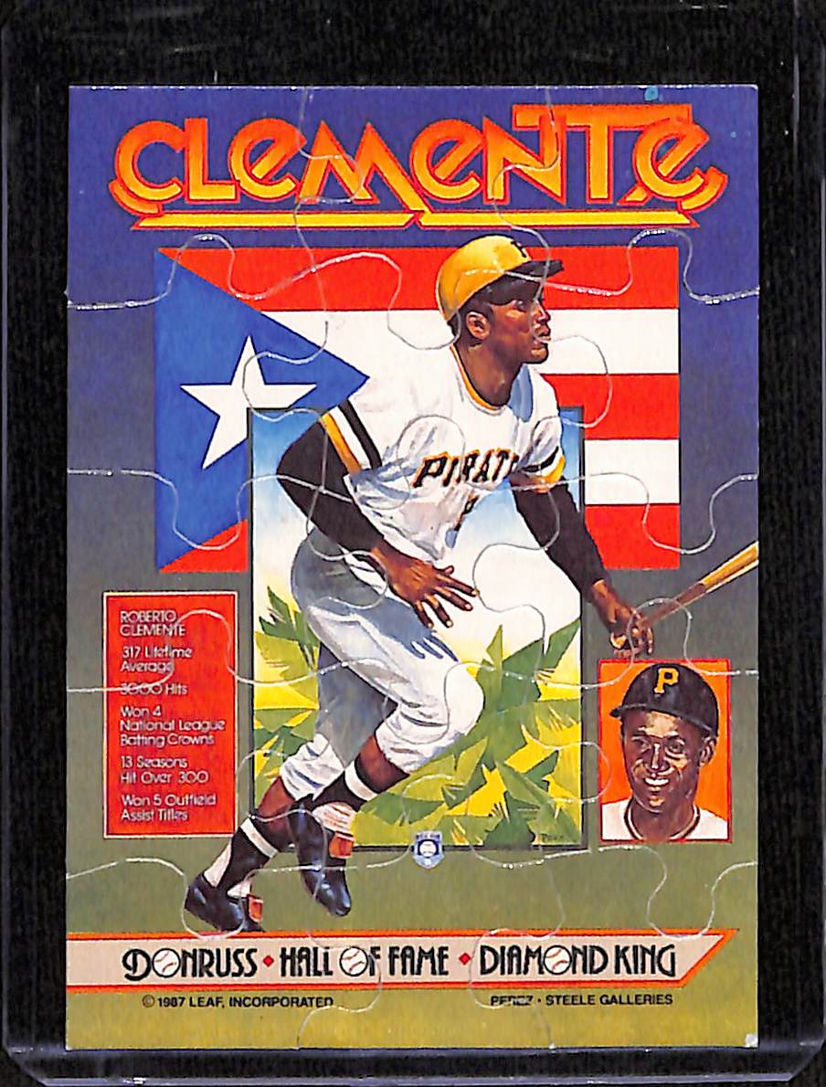 FIINR Baseball Card 1987 Donruss Puzzle Roberto Clemente Vintage Baseball Card - Puzzle Card - Mint Condition
