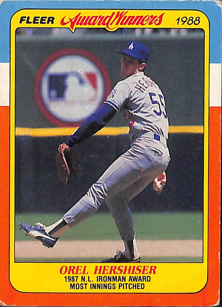 FIINR Baseball Card 1987 Fleer Orel Hershiser Rookie MLB Baseball Card #17 - Good Condition