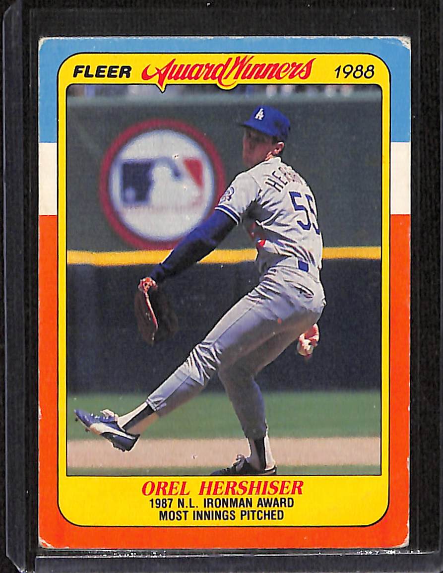 FIINR Baseball Card 1987 Fleer Orel Hershiser Rookie MLB Baseball Card #17 - Good Condition