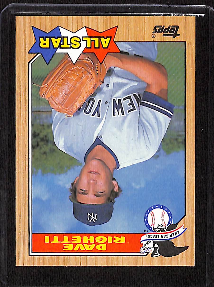FIINR Baseball Card 1987 Topps All-Star Vintage Dave Righetti MLB Baseball Card #616 - Mint Condition