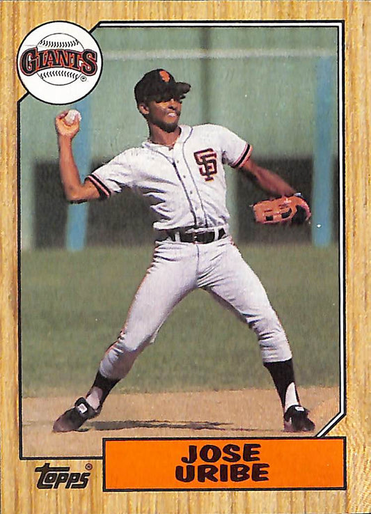 FIINR Baseball Card 1987 Topps Jose Uribe Error Baseball Card #633 - Mint Condition