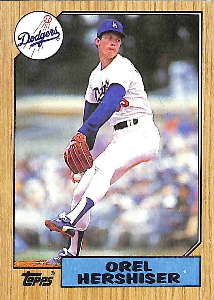 FIINR Baseball Card 1987 Topps Orel Hershiser Rookie MLB Baseball Error Card #17 - Error Card - Mint Condition