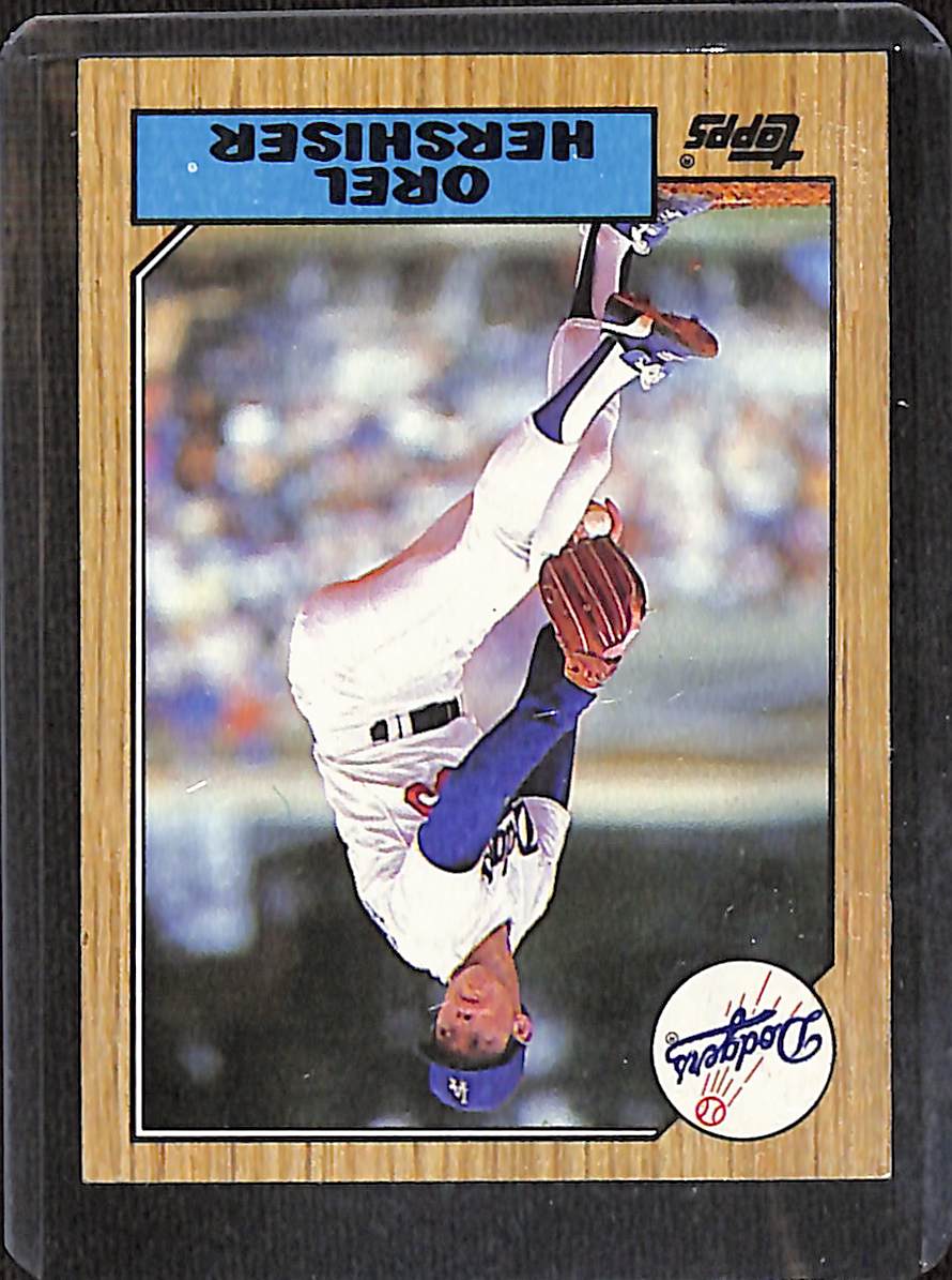 FIINR Baseball Card 1987 Topps Orel Hershiser Rookie MLB Baseball Error Card #17 - Error Card - Mint Condition