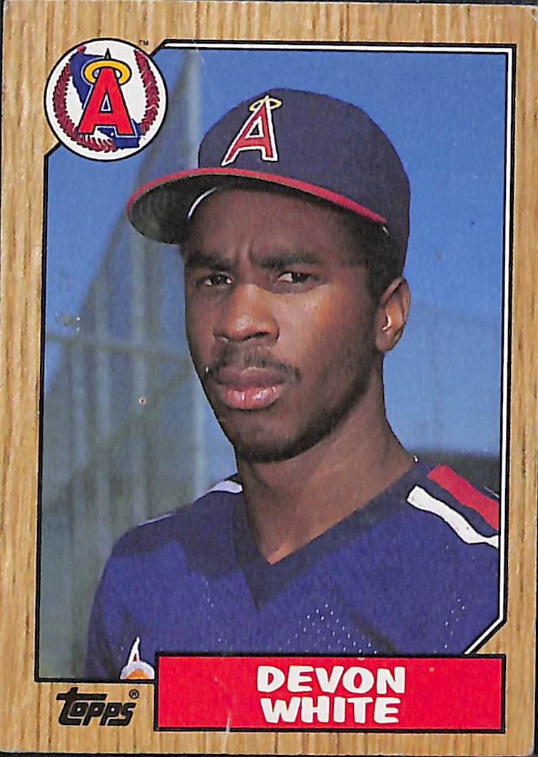 FIINR Baseball Card 1987 Topps Rookie Devon White Vintage Baseball Card #139 - Great Condition