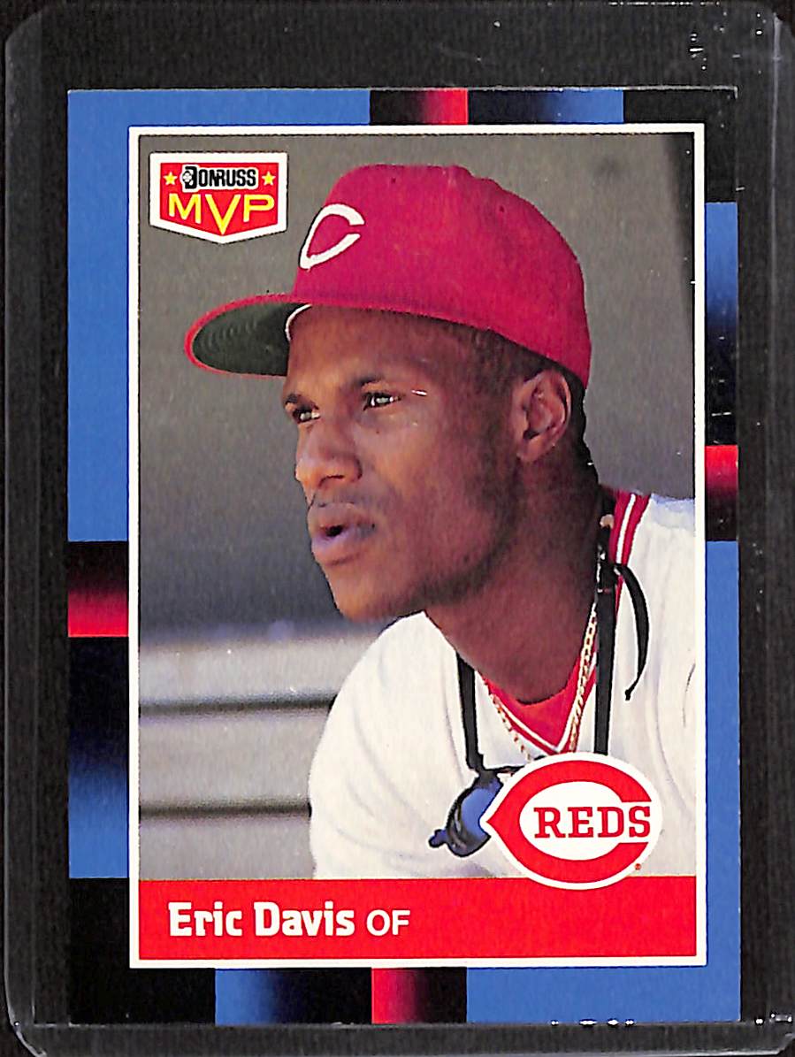 FIINR Baseball Card 1988 Donruss MVP Eric Davis Vintage MLB Baseball Card #BC-2 - Mint Condition