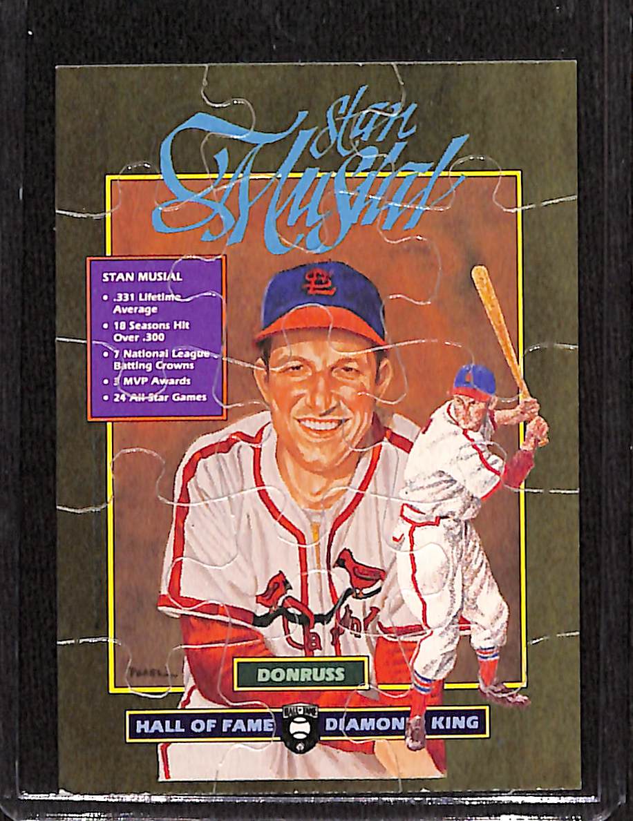 FIINR Baseball Card 1988 Donruss Stan Musial Vintage HOF Diamond Kings MLB Puzzle Baseball Card - Mint Condition