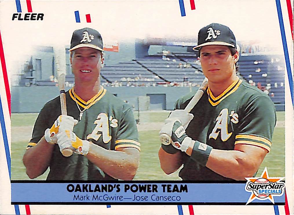 FIINR Baseball Card 1988 Fleer Mark McGwire and Jose Canseco Baseball Card #624 - Mint Condition