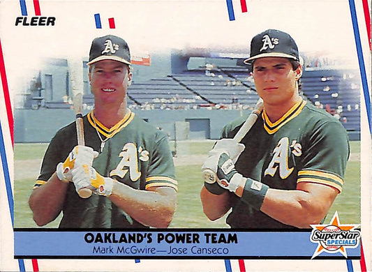 FIINR Baseball Card 1988 Fleer Mark McGwire and Jose Canseco Baseball Card #624 - Mint Condition