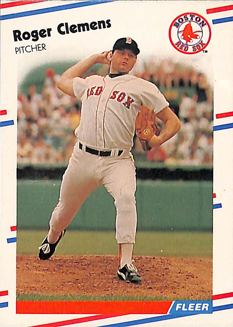 FIINR Baseball Card 1988 Fleer Vintage Roger Clemens MLB Baseball Card #349 - Mint Condition