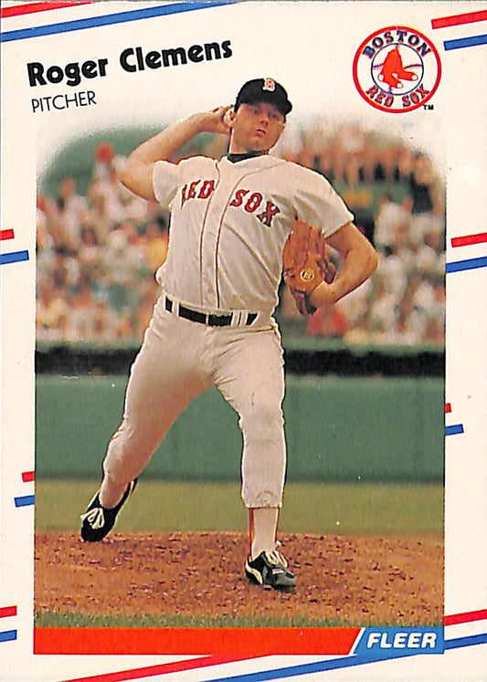 FIINR Baseball Card 1988 Fleer Vintage Roger Clemens MLB Baseball Card #349 - Mint Condition