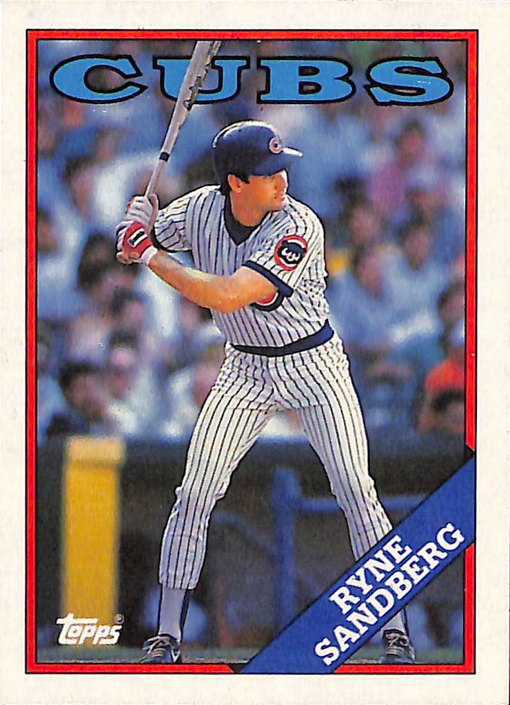 FIINR Baseball Card 1988 Topps Ryne Sandberg Baseball Card #10 - Mint Condition