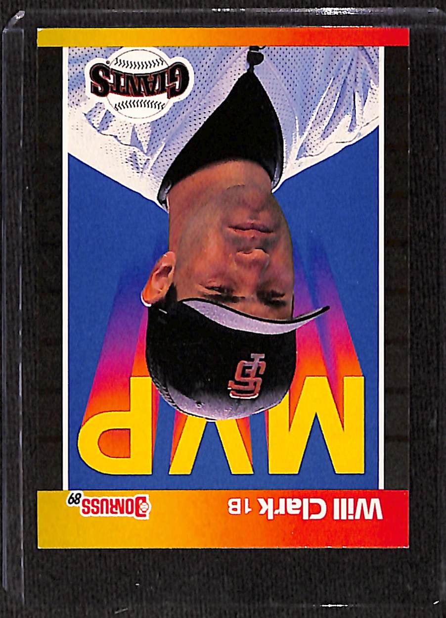 FIINR Baseball Card 1989 Donruss MVP Will Clark MLB Vintage Baseball Player Error Card #BC-22 - Error Card - Mint Condition