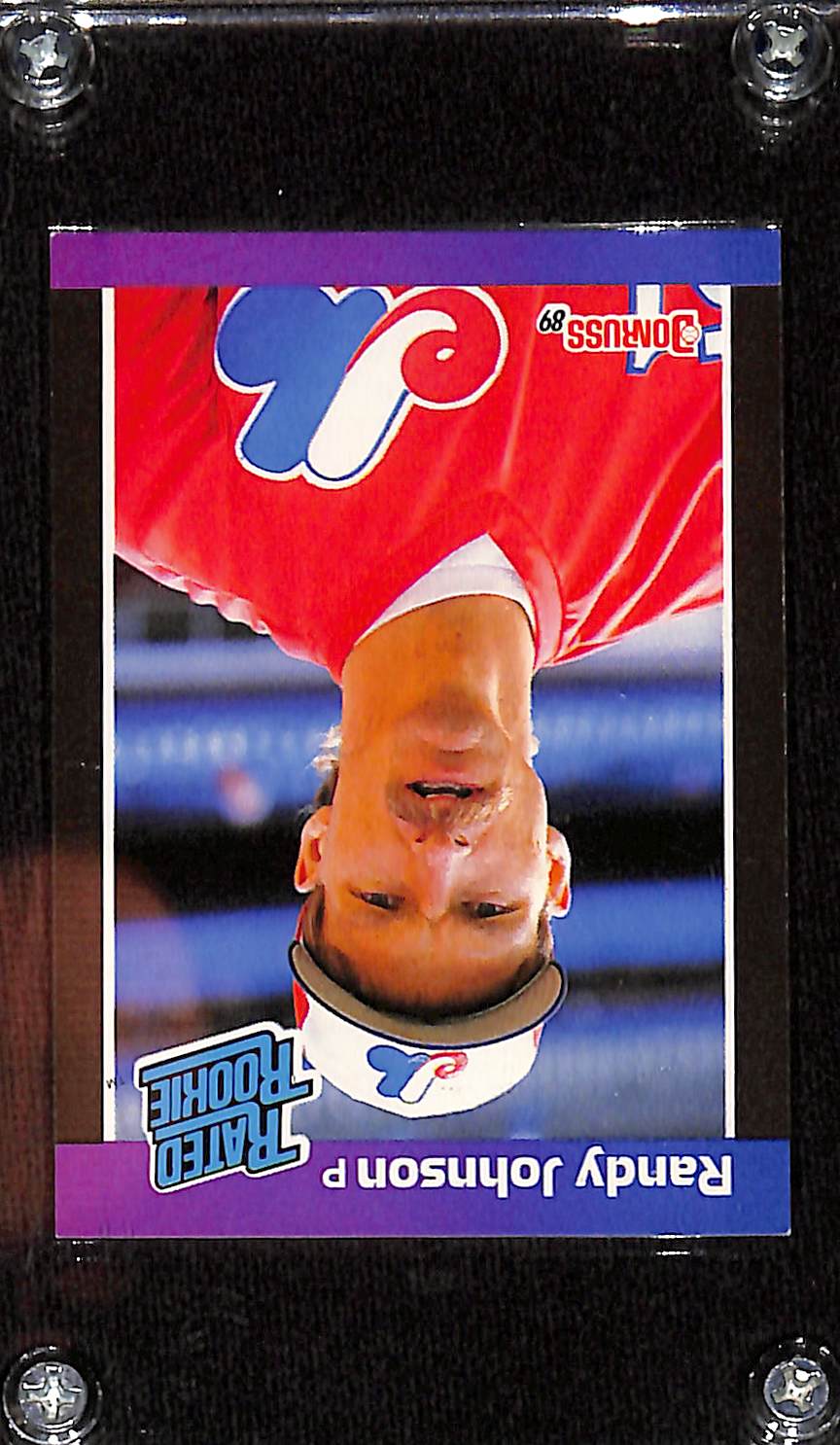 FIINR Baseball Card 1989 Donruss Rated Rookie Randy Johnson Baseball Card #42- 2 Errors Card - Mint Condition