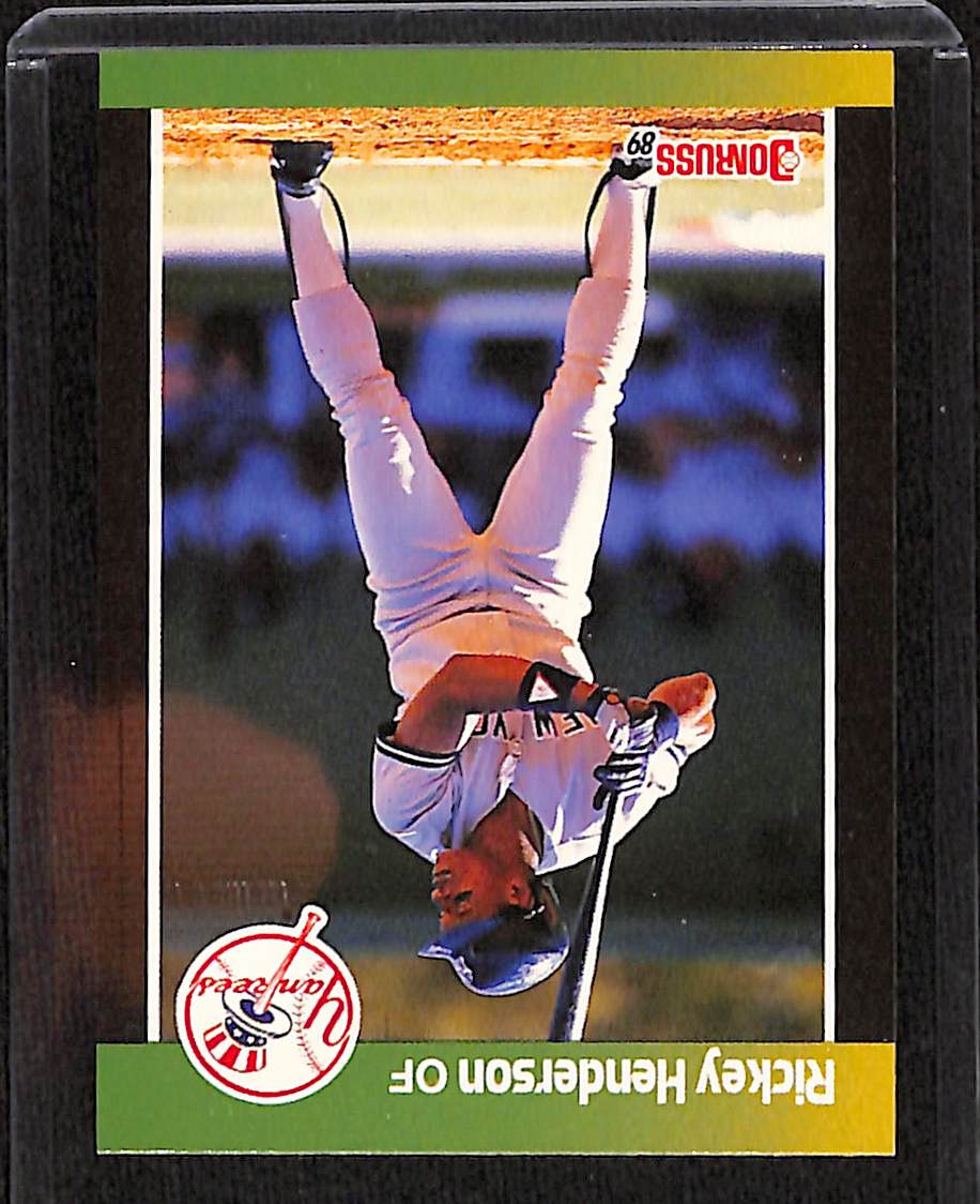 FIINR Baseball Card 1989 Donruss Rickey Henderson Baseball Error Card #245- Error Card - Mint Condition