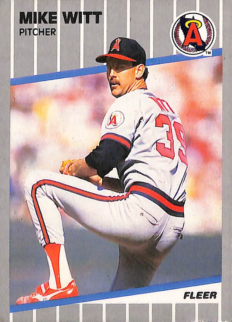 FIINR Baseball Card 1989 Fleer Mike Witt Vintage MLB Baseball Card #490 - Mint Condition