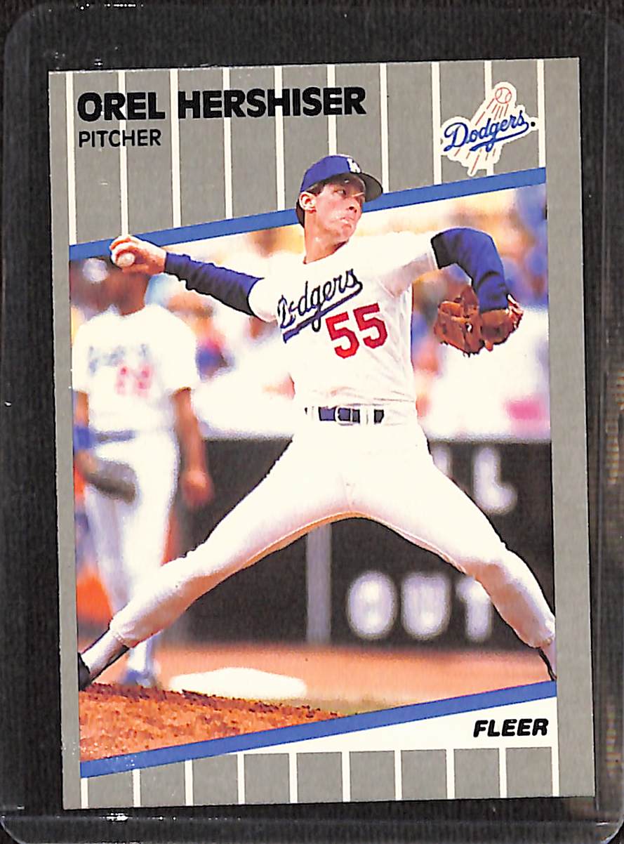 FIINR Baseball Card 1989 Fleer Orel Hershiser Vintage MLB Baseball Card #62 - Mint Condition