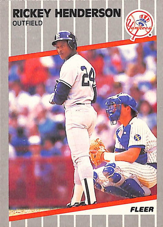 FIINR Baseball Card 1989 Fleer Rickey Henderson Vintage Baseball Card #254 - Mint Condition