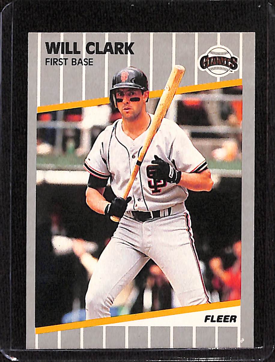 FIINR Baseball Card 1989 Fleer Will Clark Vintage MLB Baseball Player Error Card #325 - Error Card - Mint Condition