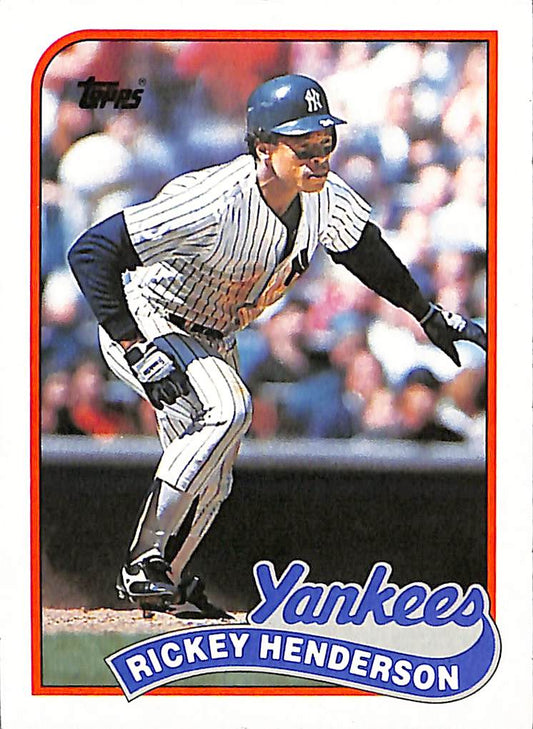 FIINR Baseball Card 1989 Topps Rickey Henderson Vintage Baseball Card #380 - Mint Condition