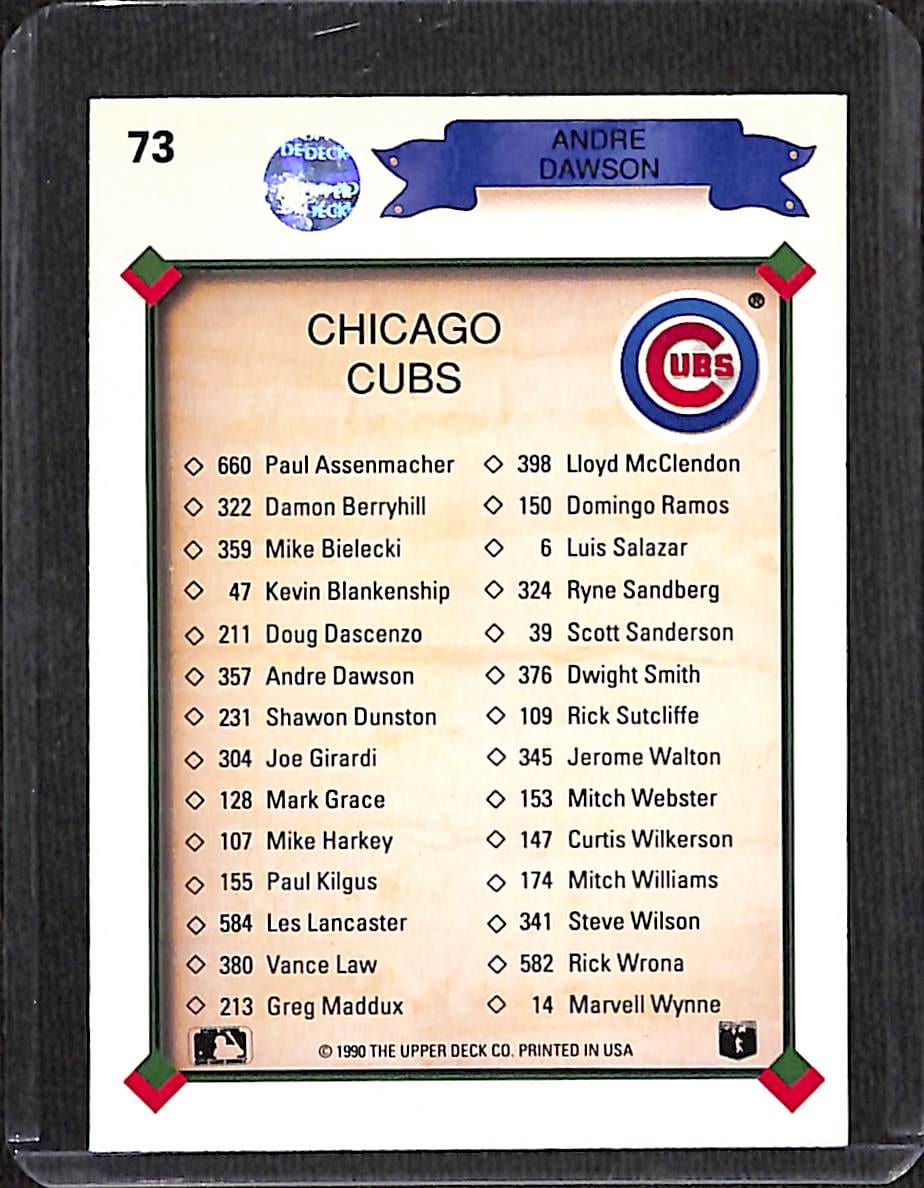 FIINR Baseball Card 1990 Collectors Choice Upper Deck Andre Dawson Baseball Card #73 - Mint Condition