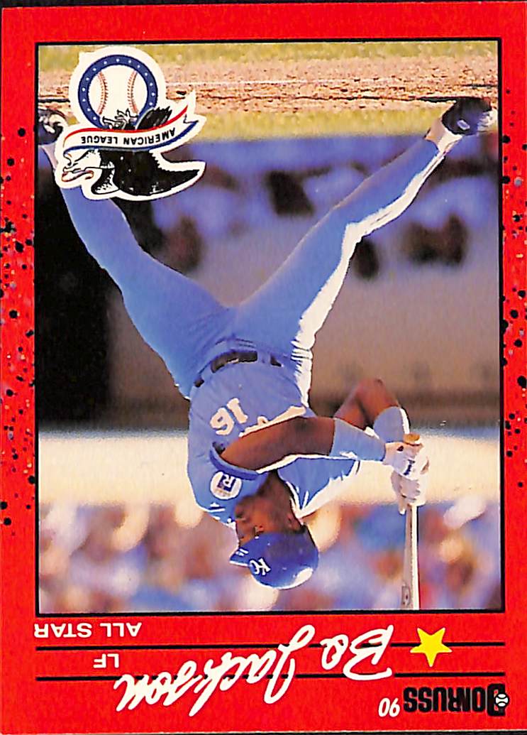 FIINR Baseball Card 1990 Donruss Bo Jackson All-Star Baseball Card Royals #61 - Error Card - Mint Condition