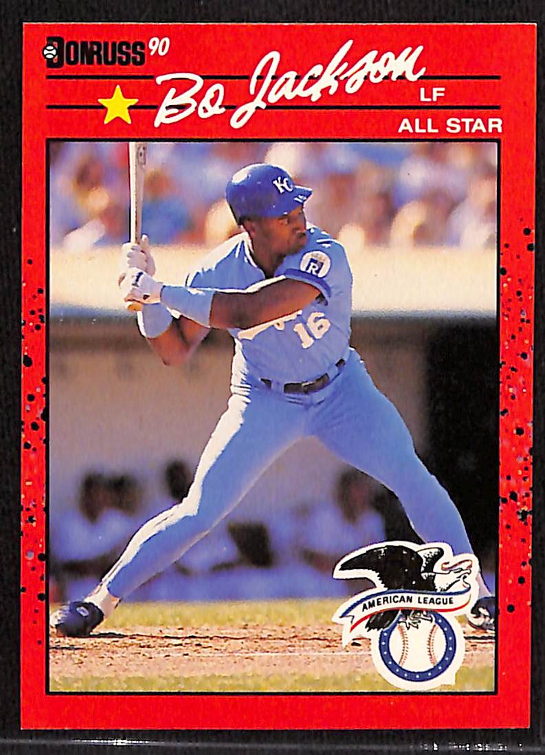 FIINR Baseball Card 1990 Donruss Bo Jackson All-Star Baseball Card Royals #61 - Error Card - Mint Condition