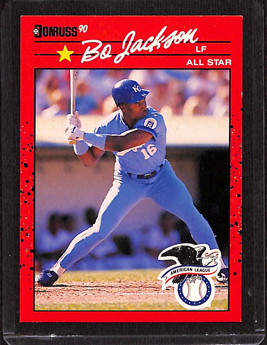 FIINR Baseball Card 1990 Donruss Bo Jackson All Star Baseball Card Royals #61 - Error Card - Mint Condition