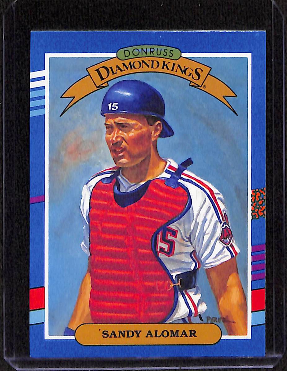 FIINR Baseball Card 1990 Donruss Diamond Kings Sandy Alomar MLB Baseball Error Card #13 - Error Card - Mint Condition