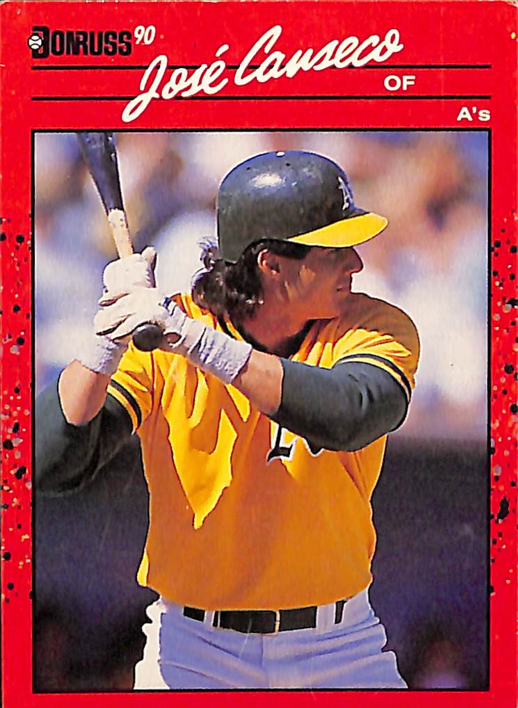 FIINR Baseball Card 1990 Donruss Jose Canseco Baseball Error Card #125 - Error Card - Mint Condition