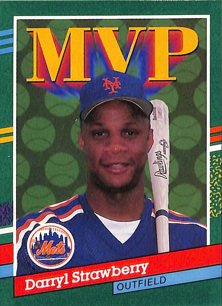 FIINR Baseball Card 1990 Donruss MVP Darryl Strawberry Baseball Card #408 - Mint Condition