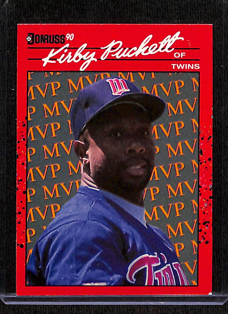 FIINR Baseball Card 1990 Donruss MVP Kirby Puckett MLB Baseball Player Error Card #BC-8 - Error Card - Mint Condition
