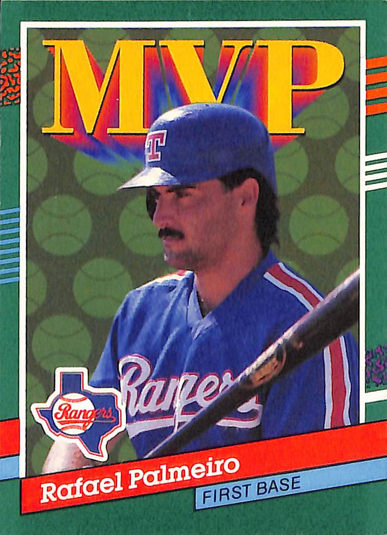 FIINR Baseball Card 1990 Donruss MVP Rafael Palmeiro Vintage MLB Baseball Card #394 - Mint Condition