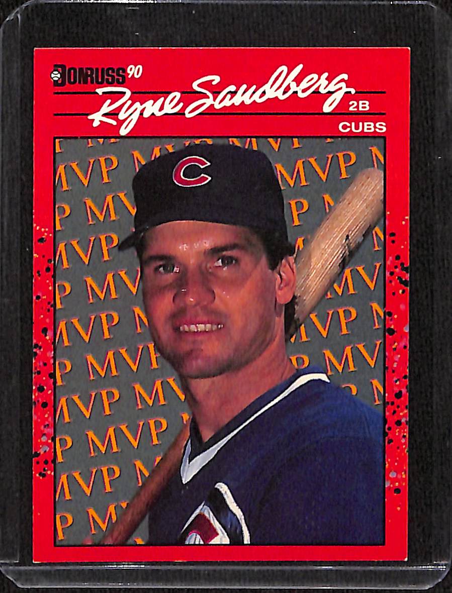 FIINR Baseball Card 1990 Donruss MVP Ryne Sandberg Baseball Error Card #BC-10 - Error Card - Mint Condition