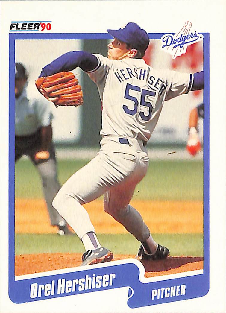 FIINR Baseball Card 1990 Fleer Orel Hershiser MLB Baseball Card #399 - Mint Condition