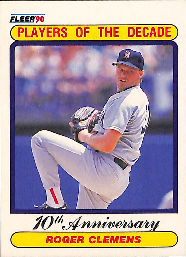 FIINR Baseball Card 1990 Fleer Players of the Decade Roger Clemens Baseball Card #627 - Mint Condition