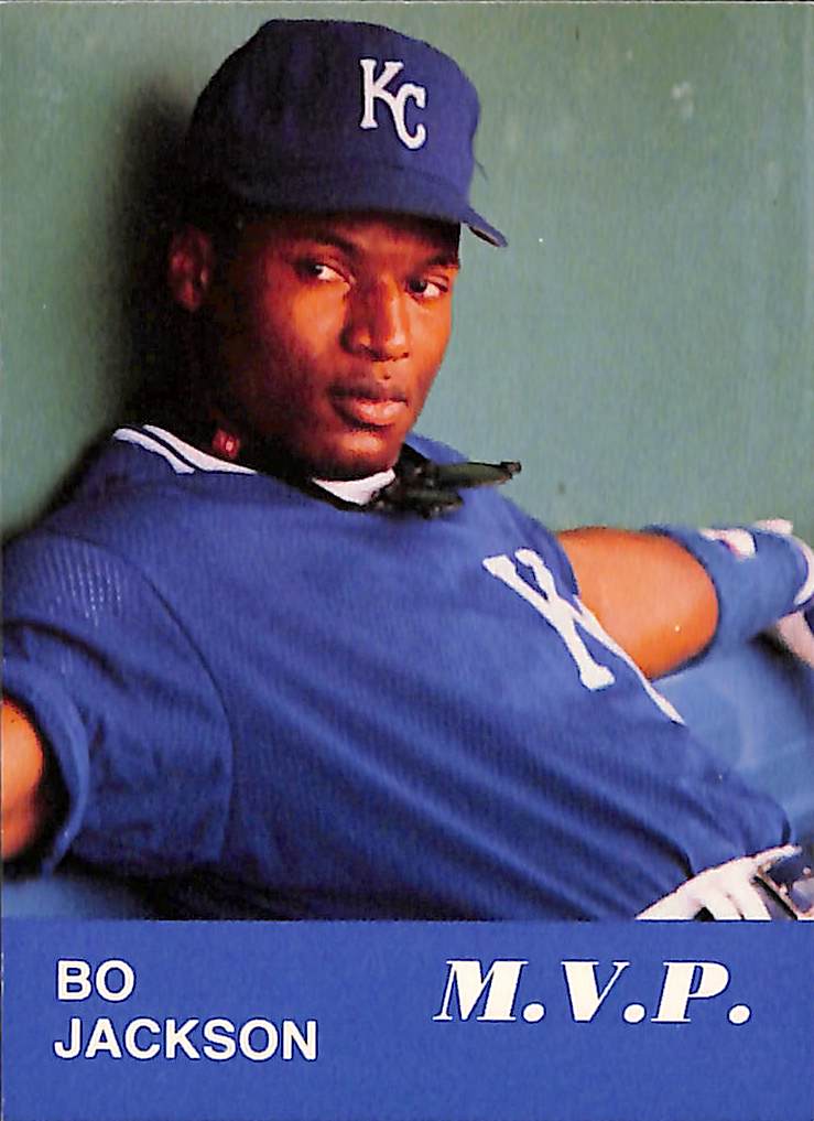 FIINR Baseball Card 1990 MVP Bo Jackson Baseball Card Kansas City Royals 4 of 10 - Extremely Rare - Mint Condition