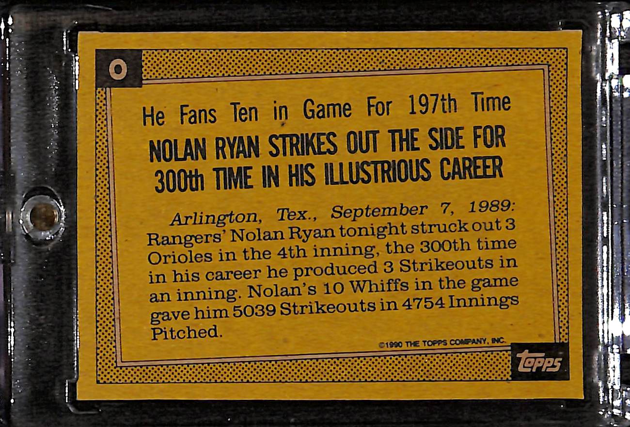 FIINR Baseball Card 1990 Topps Nolan Ryan Baseball Card Astros #0 - Mint Condition